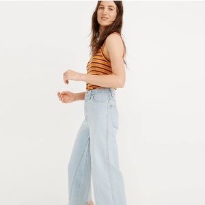 Wide-Leg Crop Jeans in Fitzgerald Wash: Pieced Inset Edition